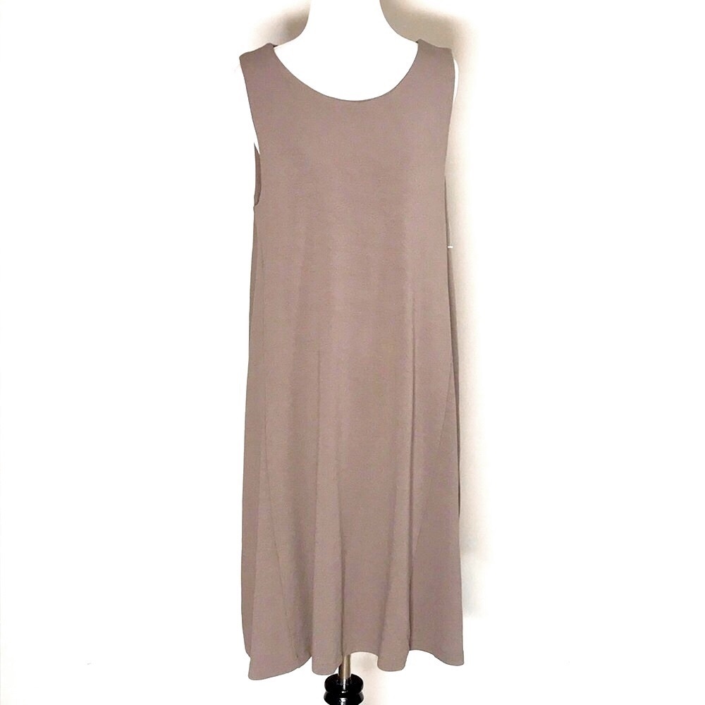 NWT Sigrid Olsen Women’s Gray Sleeveless Shift Dress Size Medium - Picture 2 of 8